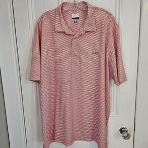 NWOT Greg Norman Mens Size XXL Play Dry Polo Crabs Coral Blue Golf Performance